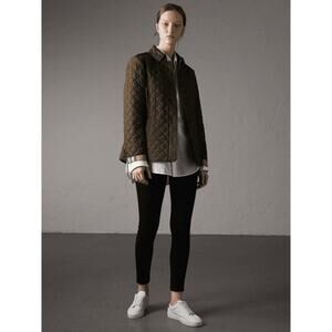 Burberry London AUTHENTIC Diamond Quilted Olive Jacket L